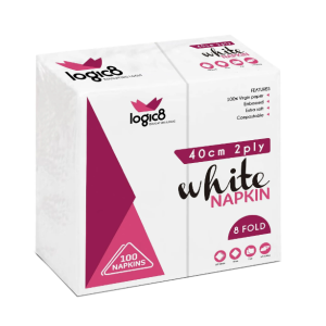 Napkins 2ply White napkins 40x40cm 8Fold