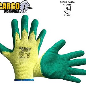 Cargo Green Grip Latex Dip K/W Glove Sz 09/L