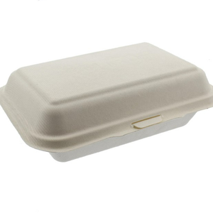 Leaf105 Bagasse Clamshell Box 9x6x3 1000ML(300)