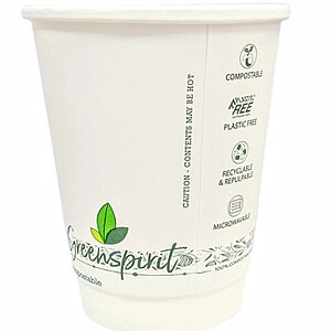 8oz White Compostable DW Cup (20x25) (100151/100102)