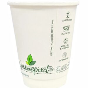 12oz White Greenspirit Compostable DW Hot Cups (20x25)