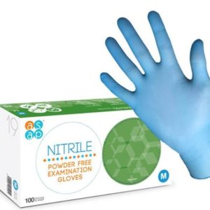 Nitrile Blue Powder Free Gloves Medium (100)