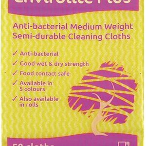 Envirolite Plus Folded Anti Bacterial Yellow Cloth 50x36cm(50)