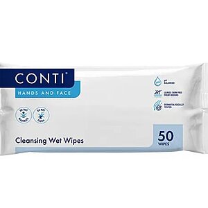 Conti Hands &Face Wet Wipes (22x24cm) 50pk