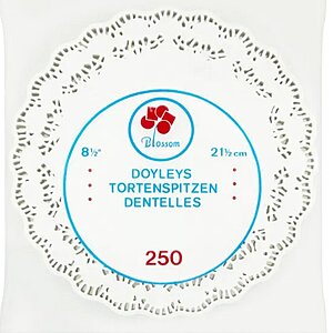 8.5" White Round Doylies (8x250)