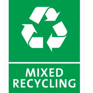Slim Bin Mixed Recycling Label