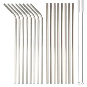 16 Pcs Reusable Stainless Steel Straws