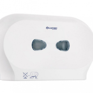 Lucart Twin Mini Jumbo Toilet Roll Dispenser White