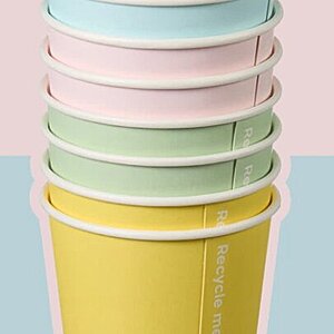 12oz Confetti Mixed Colour Double Wall Hot Cup (PE Lined)