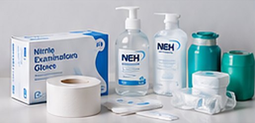 Nitrile gloves and hand sanitiser
